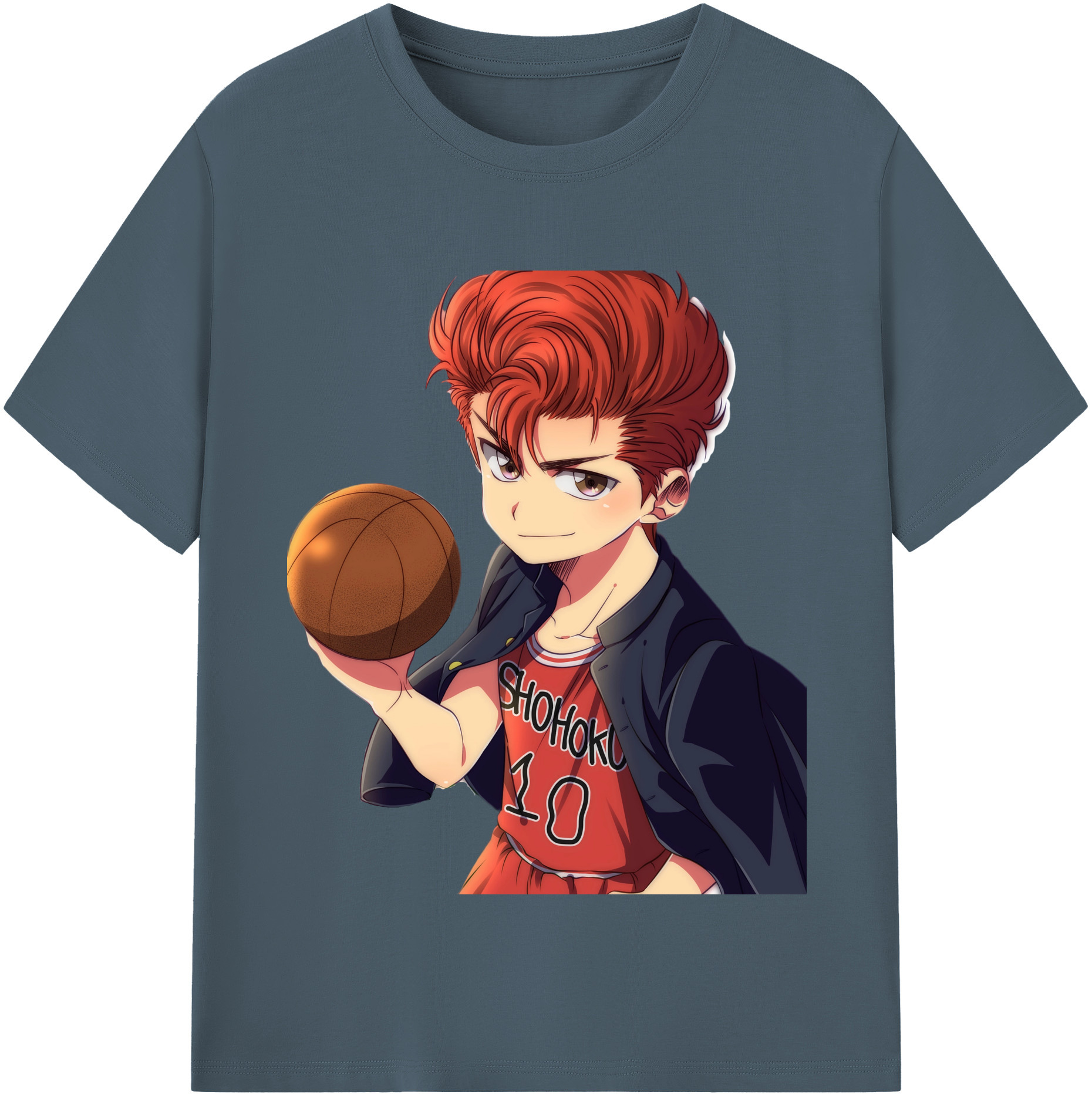 SLAM DUNK／スラムダンク 綿100％半袖Tシャツ（フロントプリント）